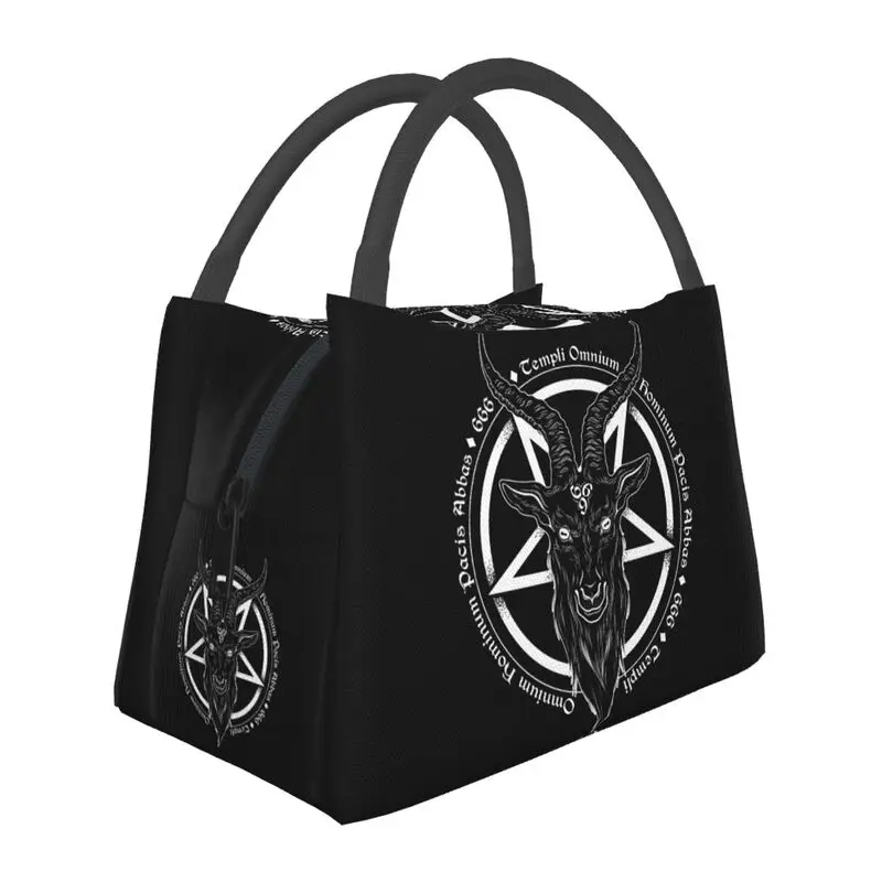 

Devil Goat Satan Thermal Insulated Lunch Bags Baphomet Pentagram Occult Lunch Tote for Outdoor Camping Travel Meal Food Box