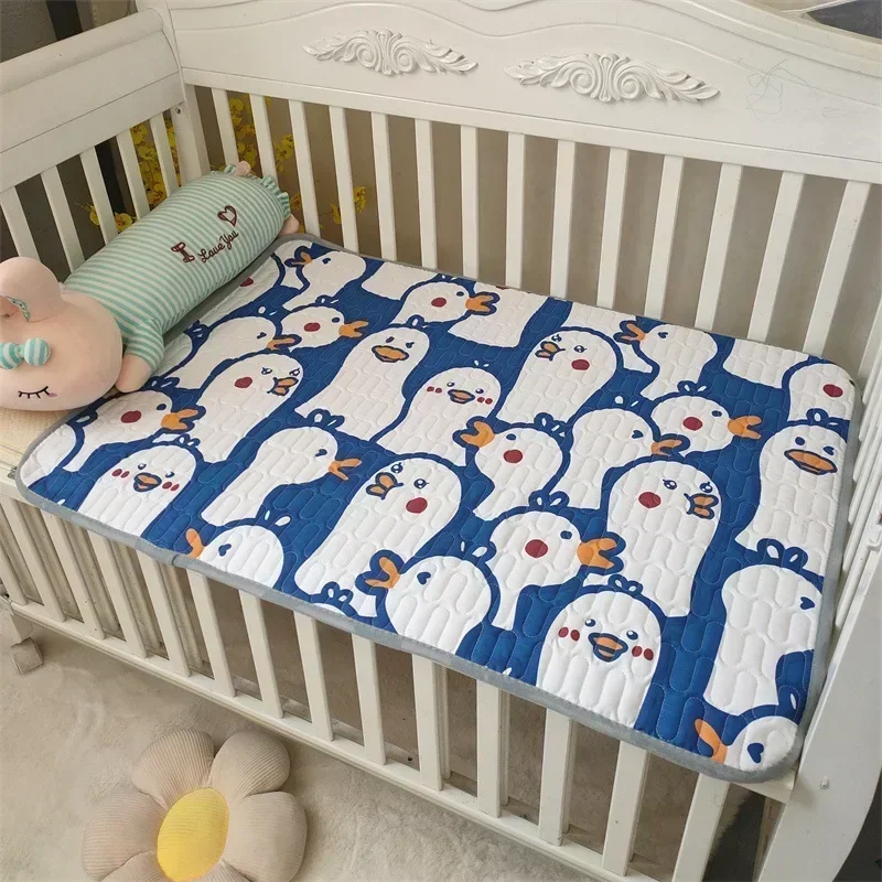 Washable Changing Mat Cartoon Newborn Waterproof Crib Pad Baby 5 Layers Portable Foldable Compact Urine Pad