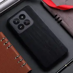 Eco-Friendly Bamboo Wood Pattern Leather Case - Premium Protection for Xiaomi 12X (Black)
