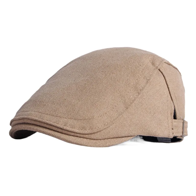 

Cross-border hat wholesale men's beret Spring and Autumn British retro solid color duck tongue advance hats women's canvas
