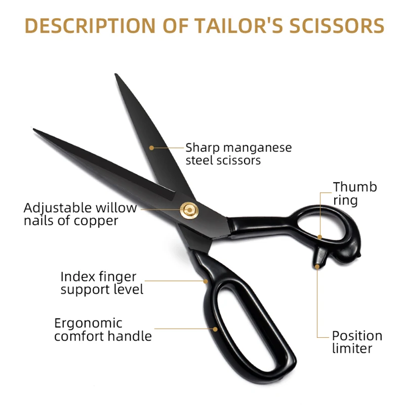 가정용 양재 양장점 절단 직물 스테인레스 스틸 바느질 재봉 가위