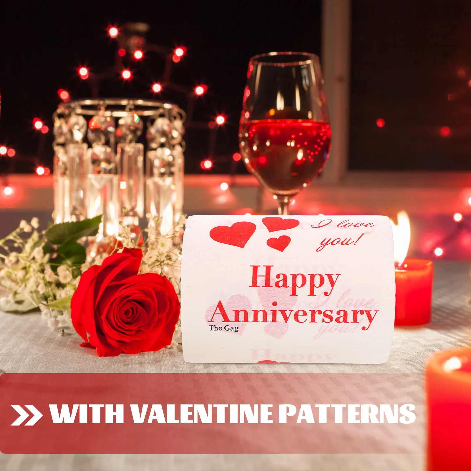 Soft Valentine Patterns Printed Tissue Toilet Paper Rolls Colored Bath Tissues Sanitary Paper Portable Bulk Supply