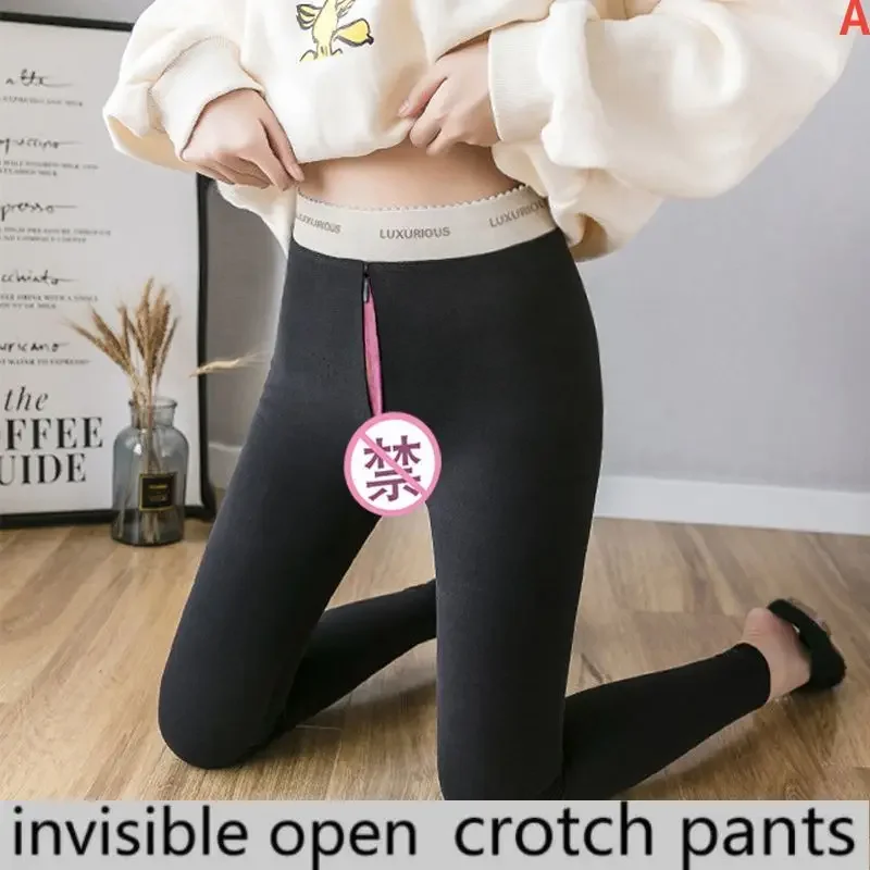 Legginsy niewidoczny zamek bลyskawiczny otwarte krocza spodnie kobiece zabawy na ลwieลผym powietrzu pary randki w dzikim nosiฤ seks wolna pasja