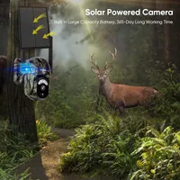 Caméra de sécurité solaire Ubox 4G SIM, caméra de surveillance extérieure WiFi, caméra de suivi cellulaire, vision nocturne couleur, détection humaine/animale 6