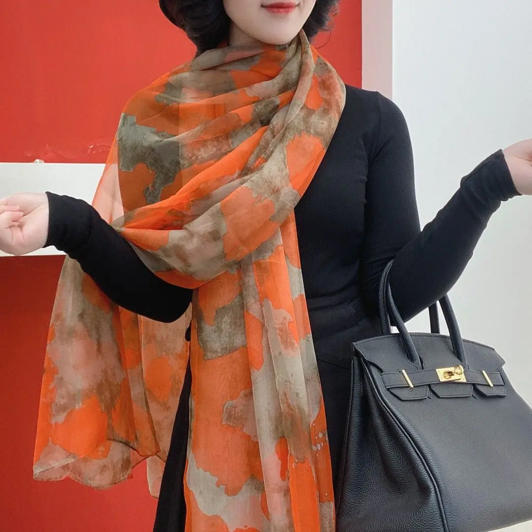 

Новинка Осень-зима 2024 роскошный женский шарф женский элегантный и универсальный длинный шарф шаль тонкий модный шарф YC86
