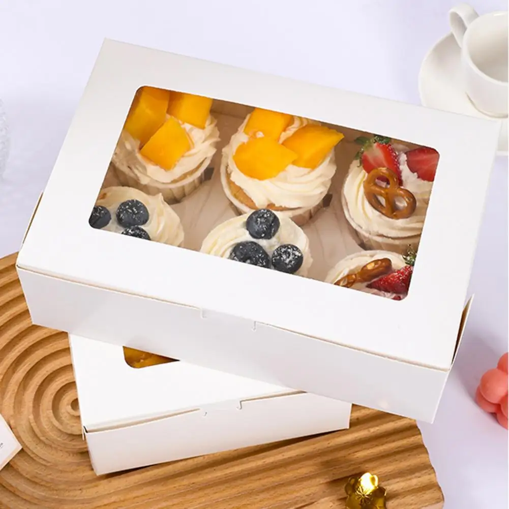 6 Pcs Cupcake Boxes Cupcake Containers With Window Cookie Boxes Treat Holiday Wedding Birthday Party Supplies
