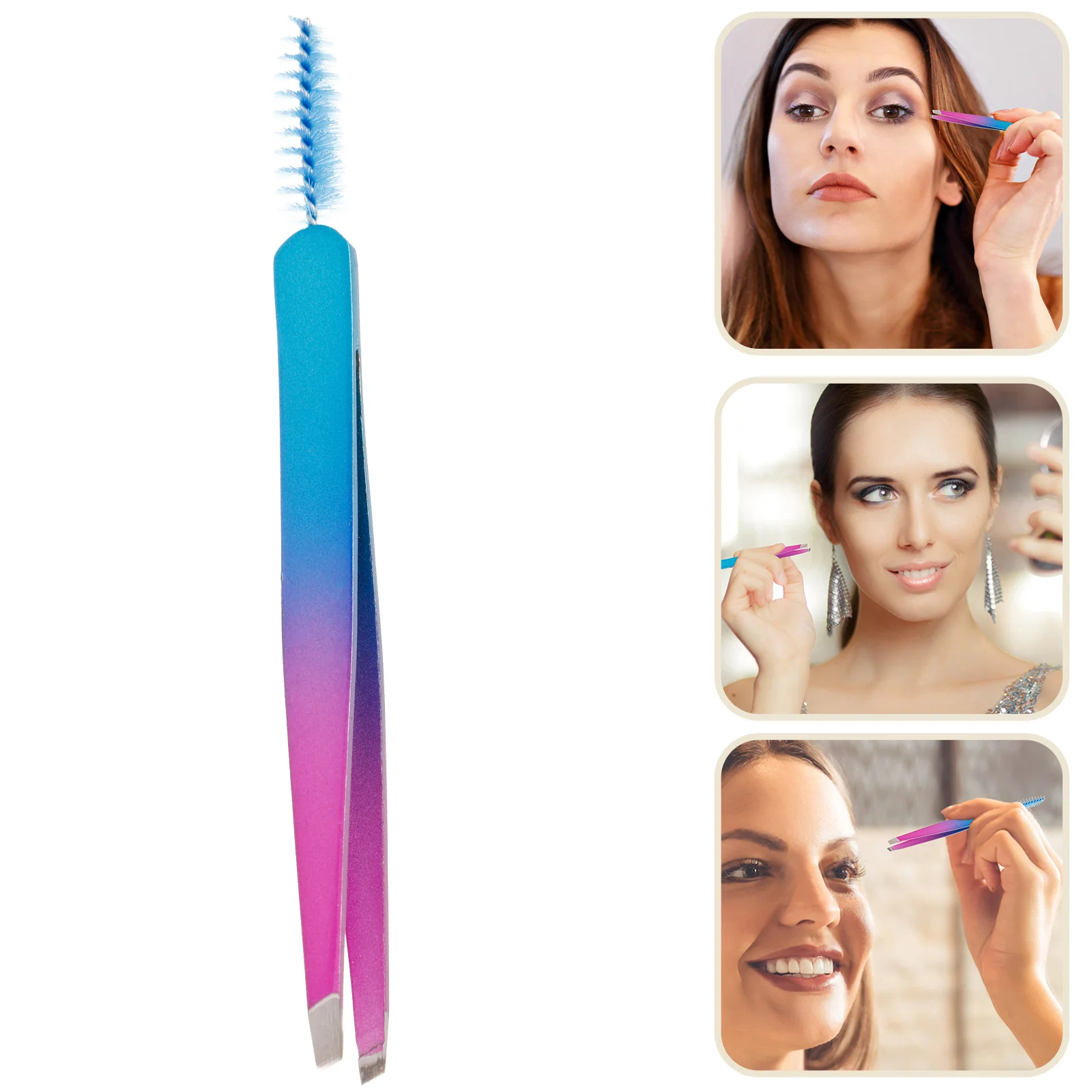 Stainless Steel Eyebrow Tweezers Clip for Tools Beauty Accessories Women Trimming 5