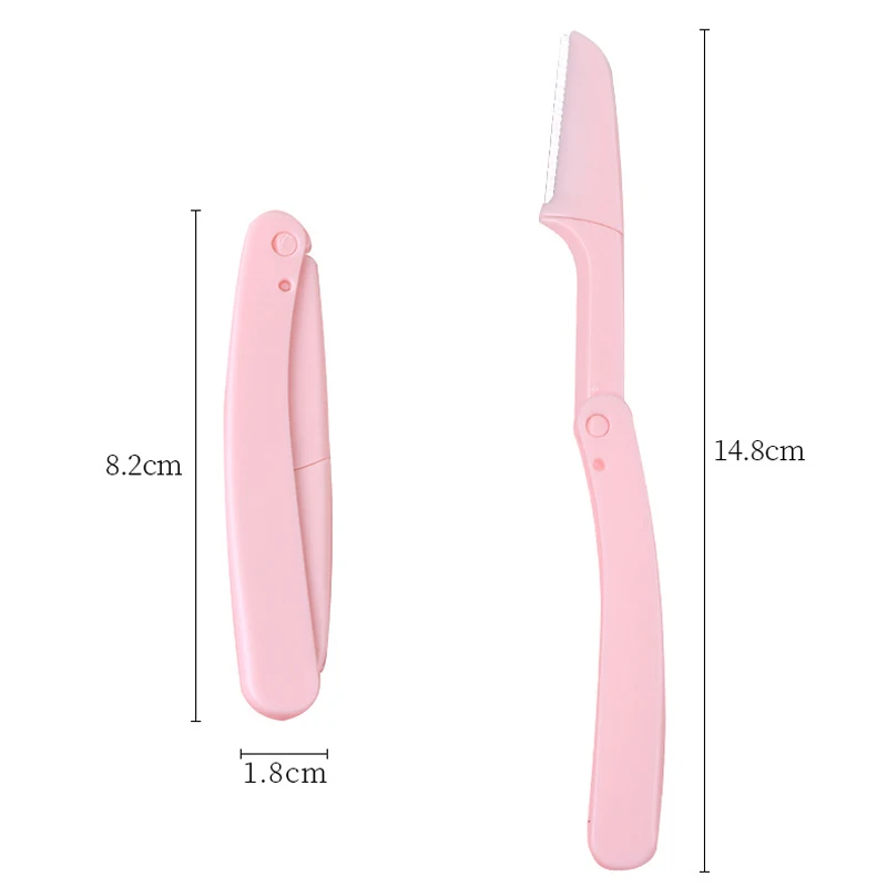 Karsyngirl 3pcs Fold Eyebrow Trimmer Scissors Hair Remover Eyebrow Comb Razor Eyebrow Clip Makeup Tools Face Razor for Women 6