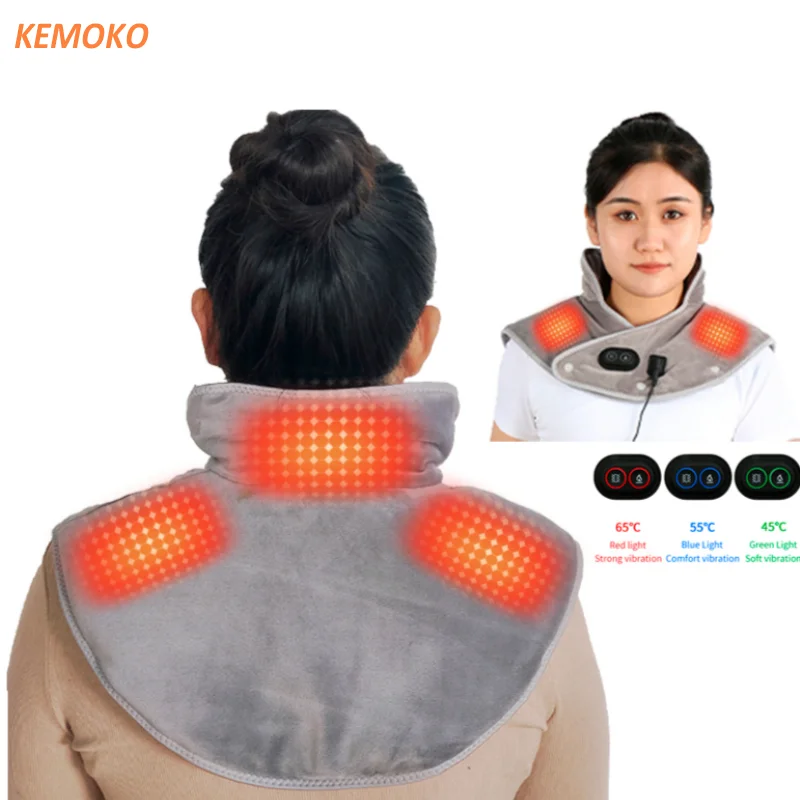 Electric Heating Pad Neck Shoulder Shawl Blanket 3 level Body Warm Infrared Hot Compress Winter Relieve Pain Home Office Mat electric heating shawl hot compress physiotherapy shoulder neck blanket guard 10 gears temperature control 50 84cm uk plug