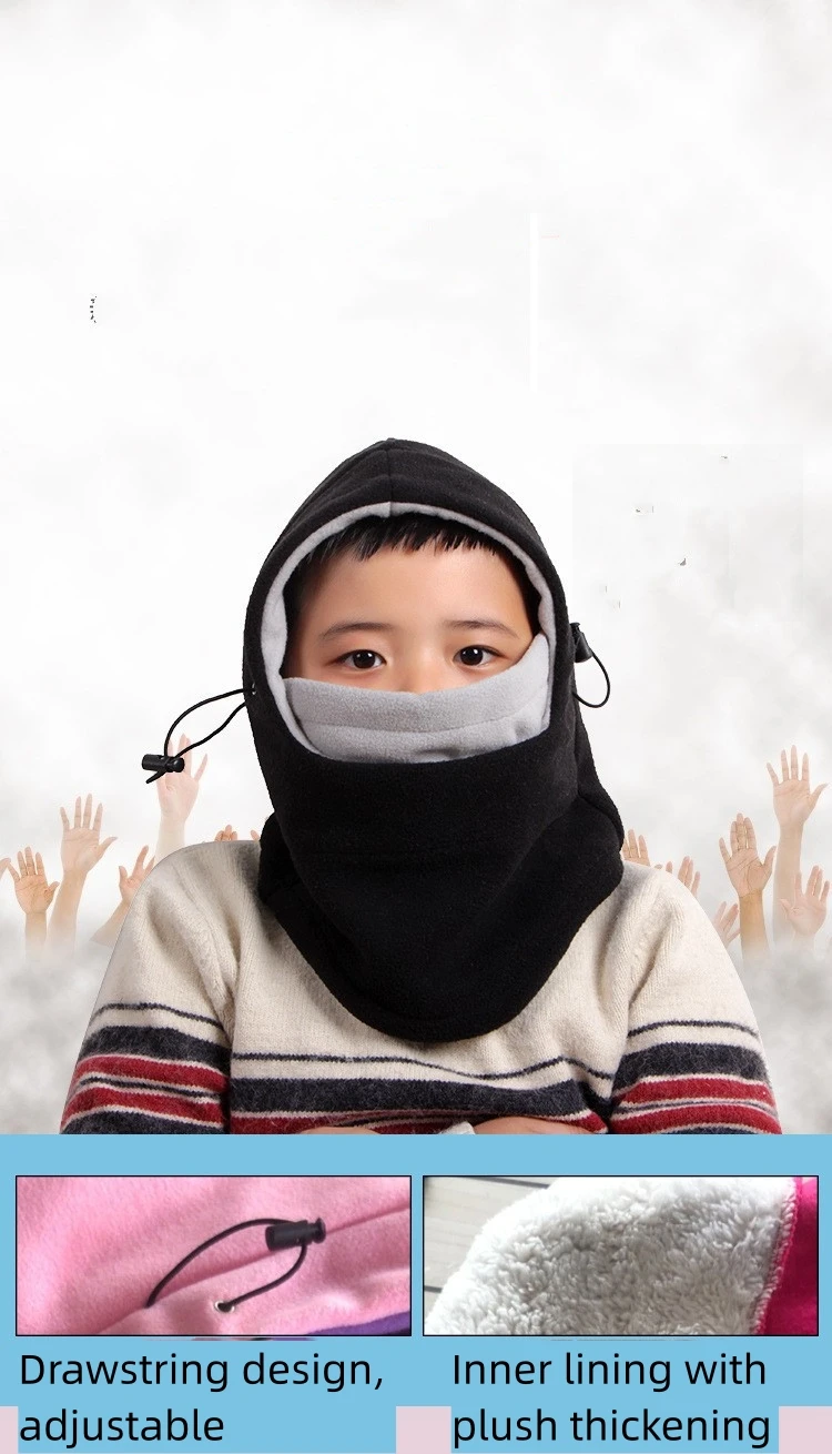 Cagoule D'hiver Thermique Pour Enfants 3-12 Ans, Multifonction Bonnet
