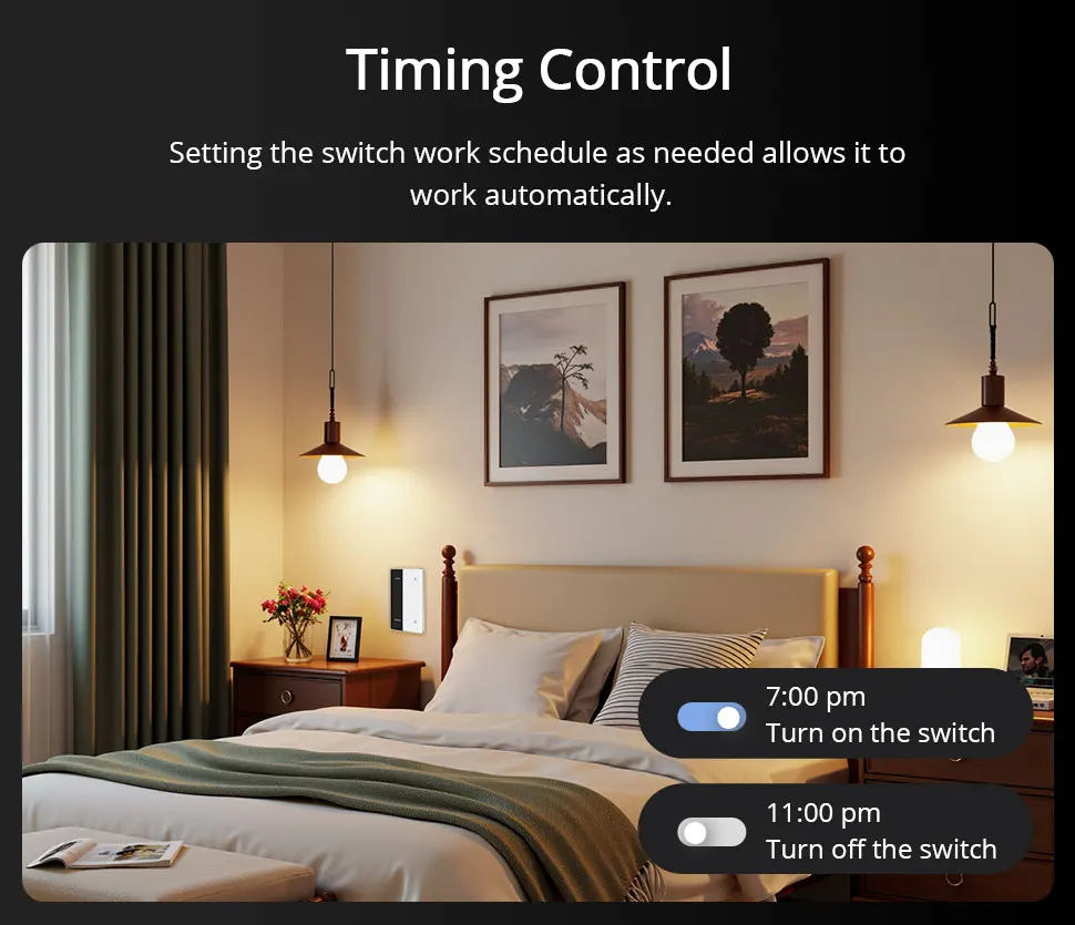 Matter Over WiFi DIY Name Switch with Display Screen US Type Works with Tuya Hom