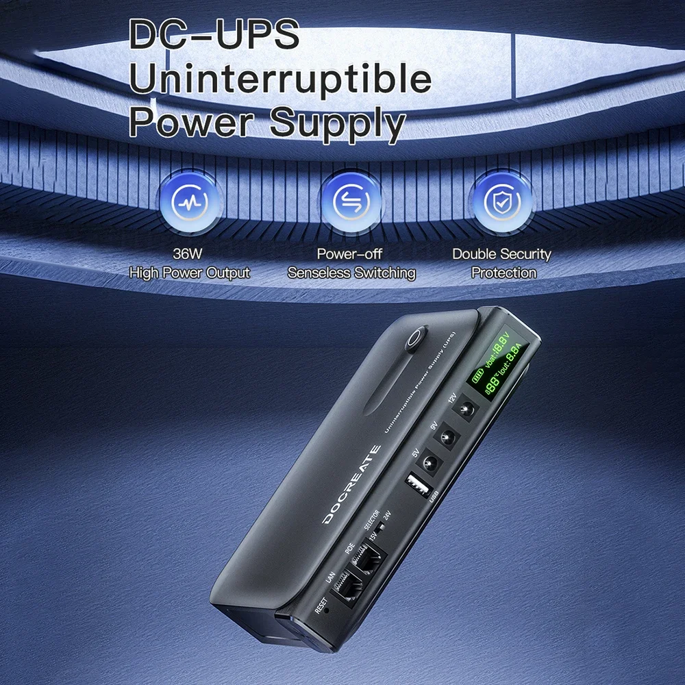 Universal 36W UPS Uninterruptible Power Supply with Replaceable Battery