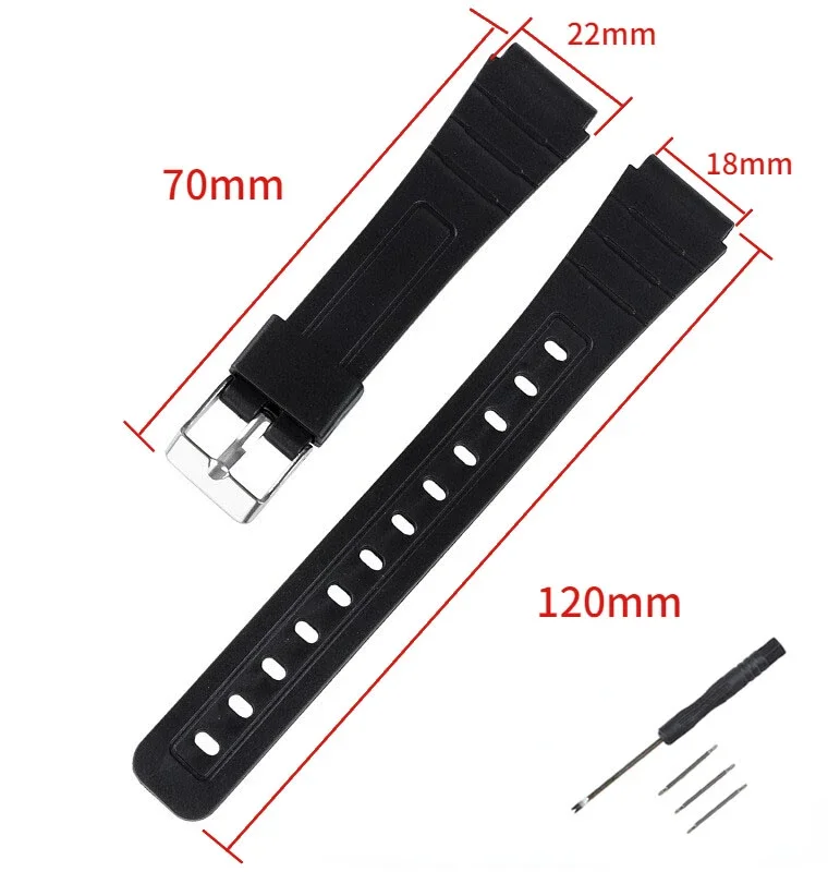 Universal Resin Sport Watch Strap with Pin Buckle - Various Sizes Available