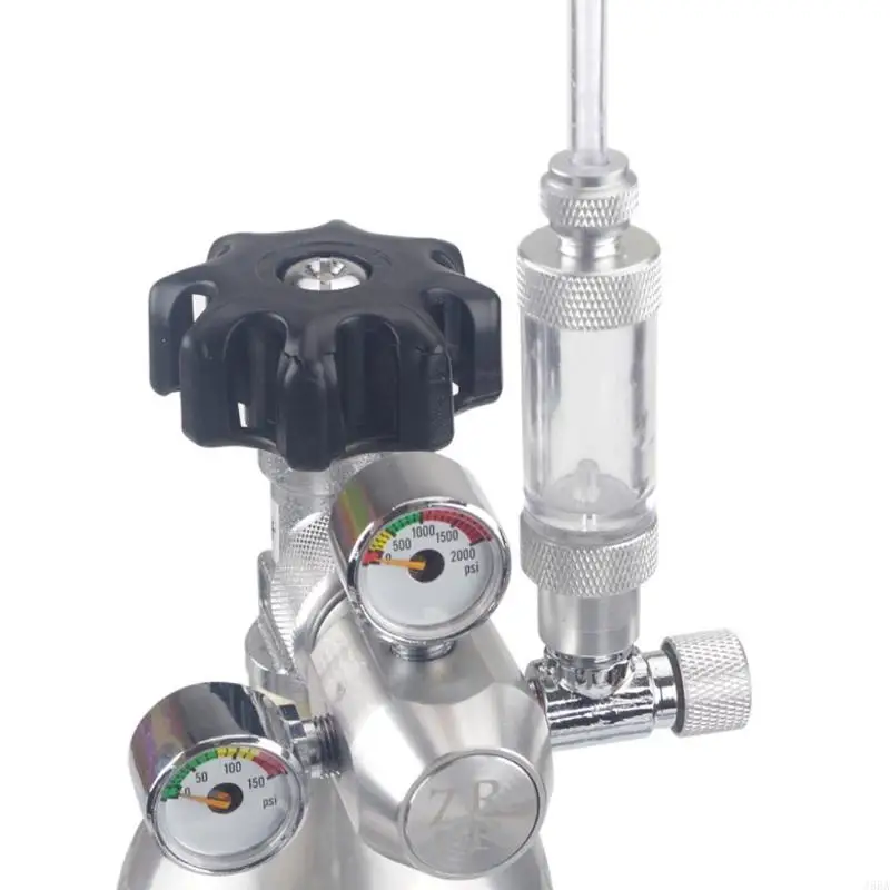 J6BA Aquarium CO2 Bubble Counter Aquarium System Diffuser Regulator Reactor Aluminum Alloy Check Valve-Regulator