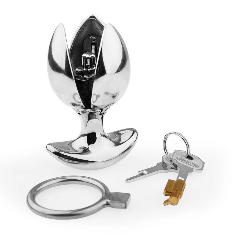 Adult Products Sex Products Anal Lock Chastity Lock Opening and Closing Butt Plug Dilator One Piece smMetal Toys