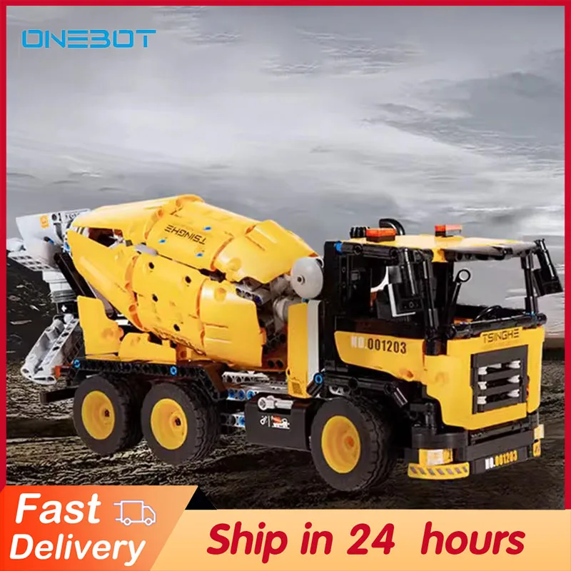 

ONEBOT Engineering Tank Mixer Truck DIY Simulation Tech Mechanical Educational Building Blocks Model Kids Boy Adults Toys Gifts