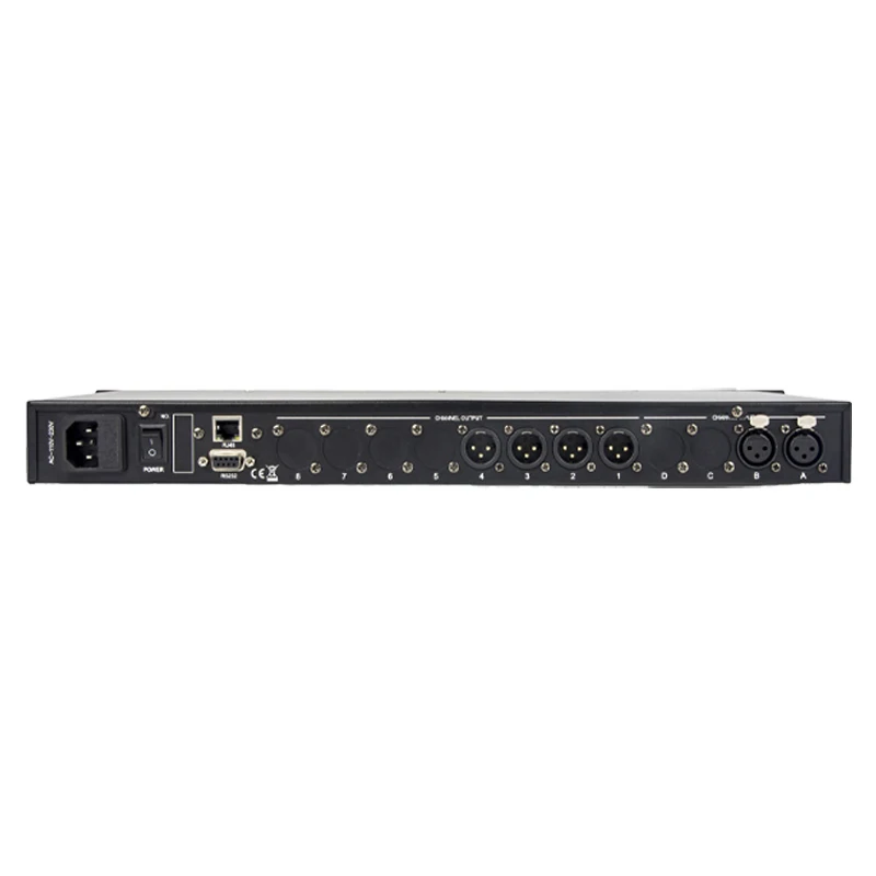 Paulkitson LA204 2 In 4 Out Professional Digital Audio Processor Speaker Management System With Fir Audio Processor 64Bit DSP
