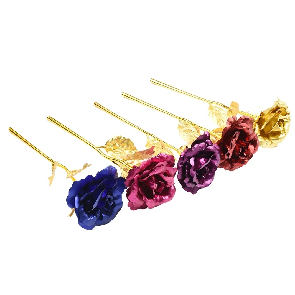24K Gold Plated Eternal Rose - Elegant Faux Floral Decoration for Weddings, Valentine's Day, and Mother's Day Gifts