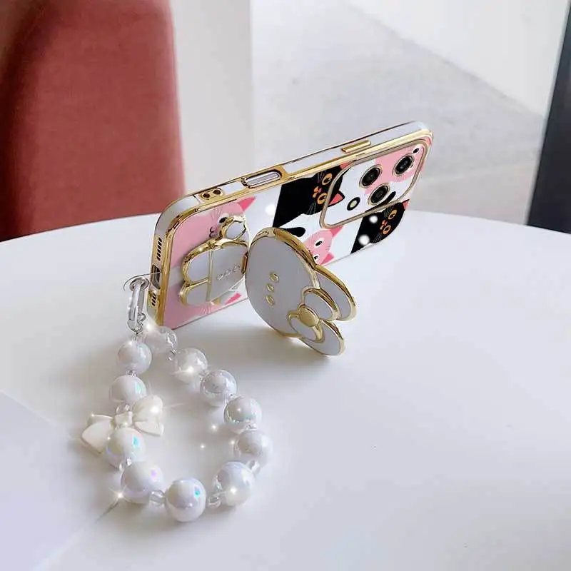 Lovely Heart Phone Case Set with Lanyard and Stand