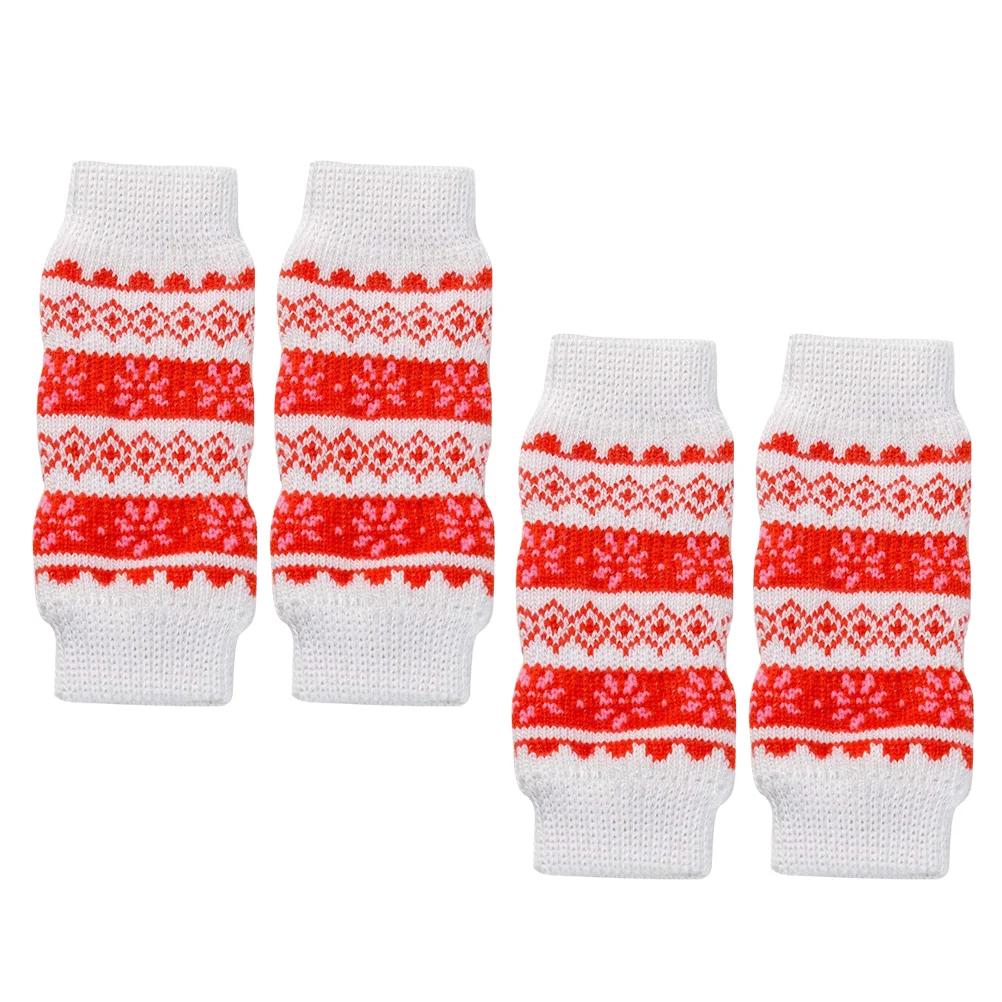 

Puppy Booties Warm Knee Pad Dog Socks Dog Elbow Protector Dog Leg Cover Anti Urine Warm Knee Pad 4Pcs Knitted Pet Leg Warmers