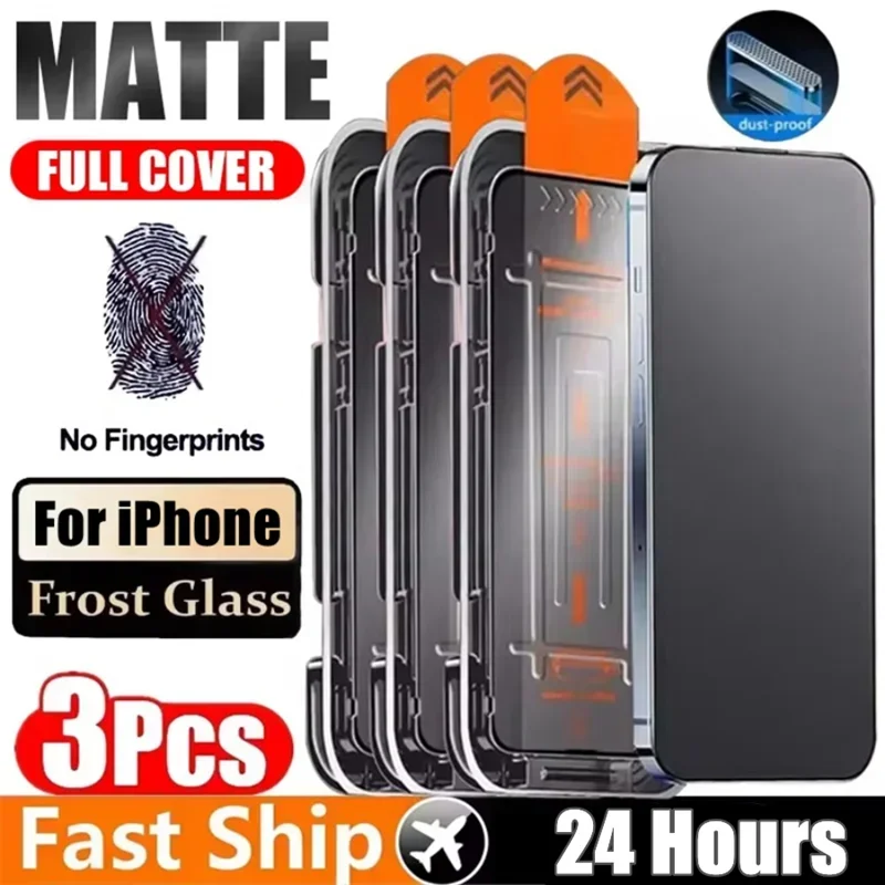 Premium HD Matte Tempered Glass Screen Protector Set - 3 Pack, Dust-Free Installation
