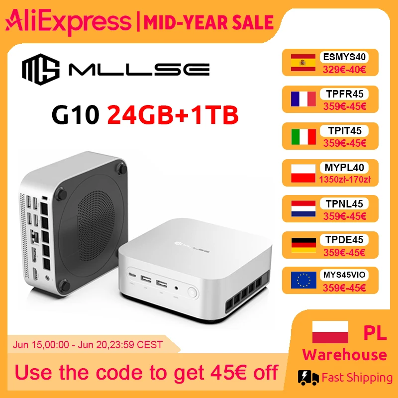 MLLSE Mini PC G10 AMD R7 H255 24GB LPDDR5 1TB SSD z Polski za $488.17 / ~1829zł