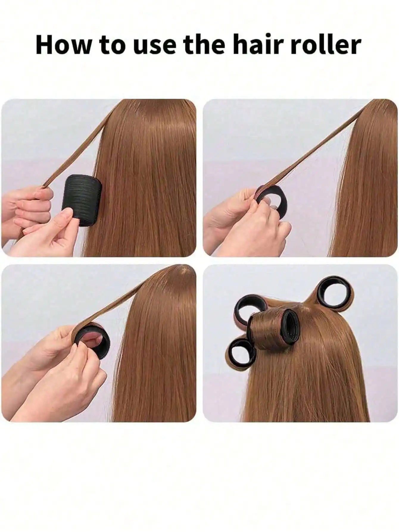 16pcs Self-Adhesive Hair Rollers Set For Different Hair Lengths, Heatless Curlers With Clips As Diy Hair Styling Tool