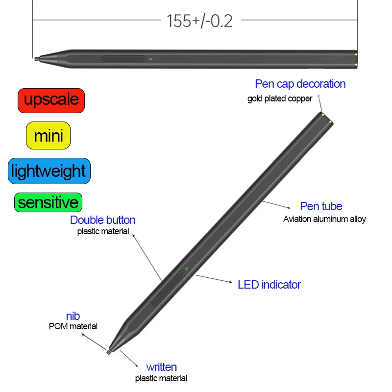Microsoft Superfície Mpp2.0 Caneta Capacitiva Lápis Magnético Touch Pen para Tablet Ipad Laptop Acessórios Asus hp Sony Dell Lenovo - Imagem 5