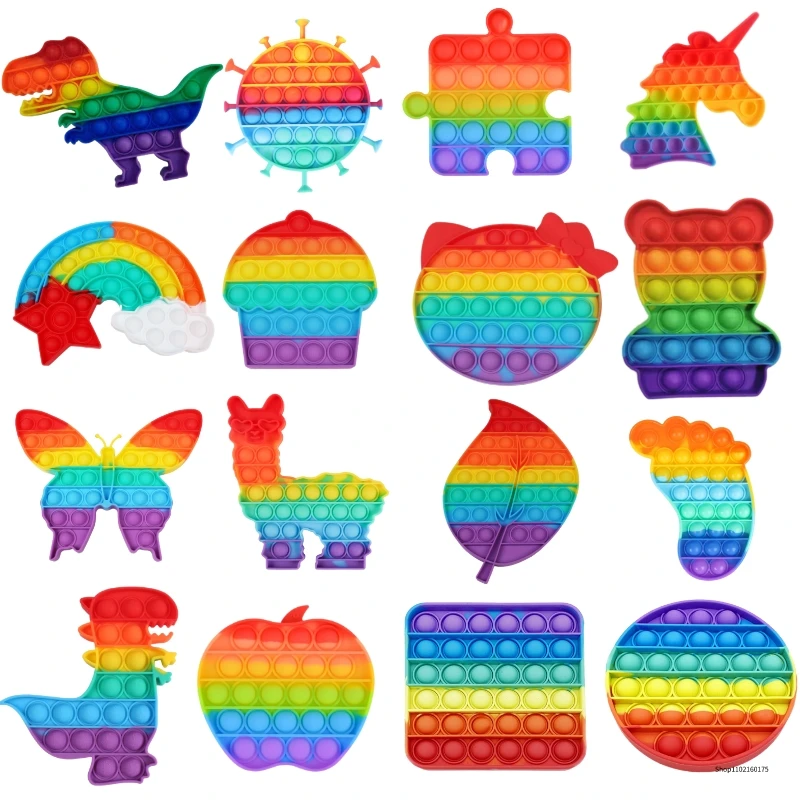 Rainbow Dinosaur Fidget Sensory Toy for Stress Relief