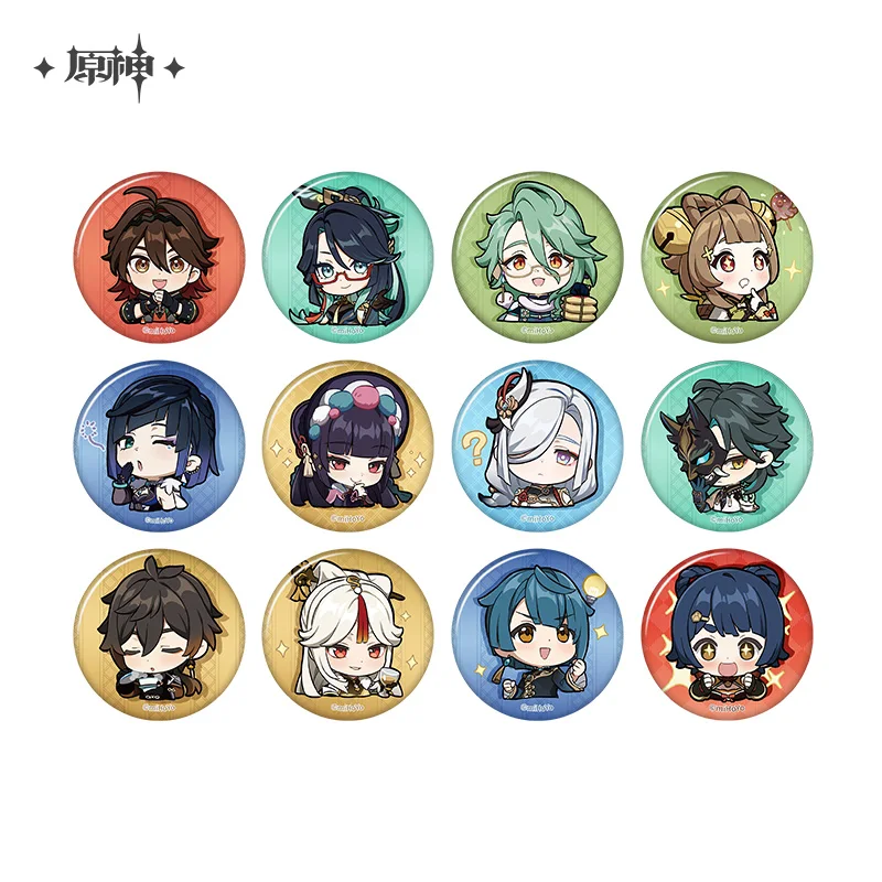 

Game GS Impact Official Q-version Emoticon Theme Series Badge Liyue Harbor Xiangling Yunjin Xingqiu Xiao Xianyun Gaming