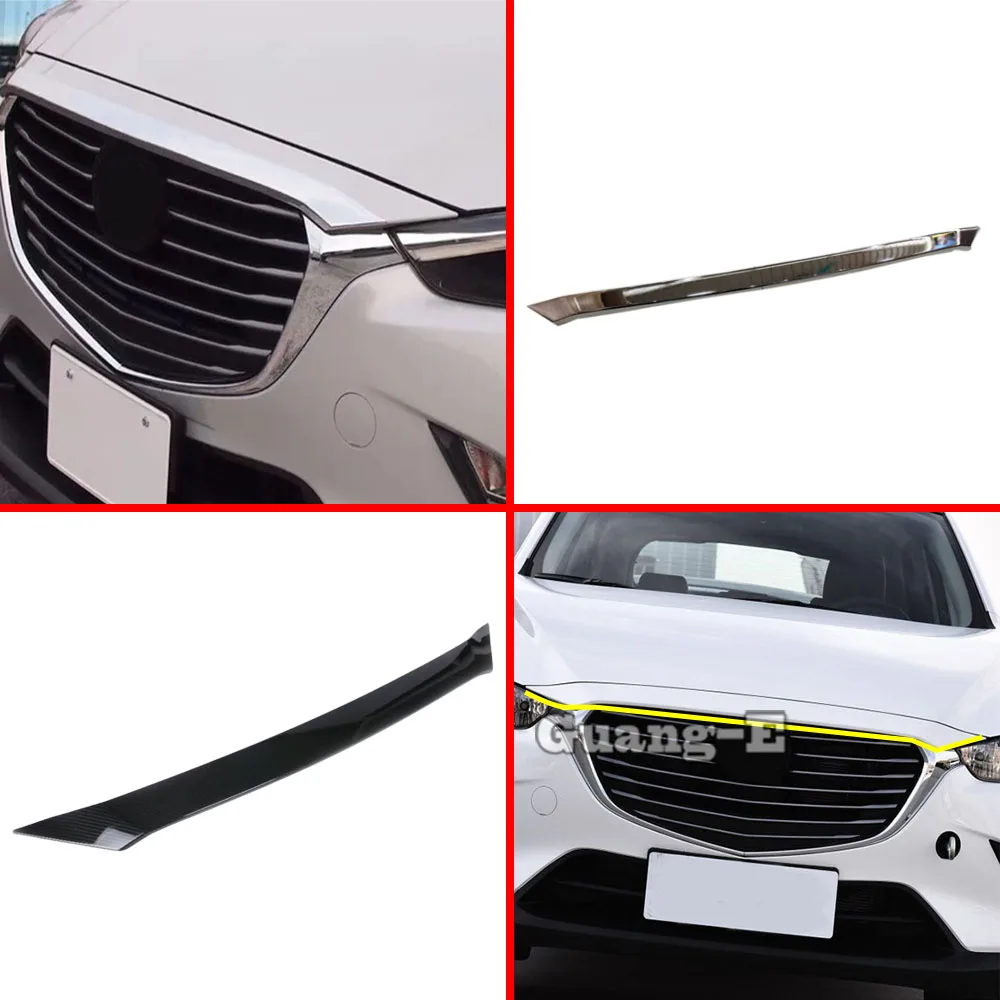 

Car Garnish ABS Chrome Front Engine Machine Grille Hood Stick Lid Trim Lamp For Mazda CX-3 CX3 2017 2018 2019 2020 2021 2022