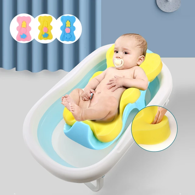 Baby Shower Bath Tub Pad Lnfant Baths Holder Non-slip Sponge