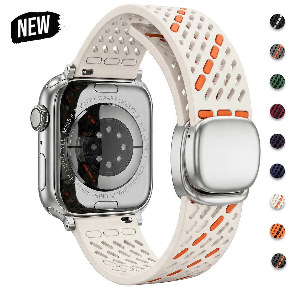 Magnetic Buckle Silicone Strap Bracelet