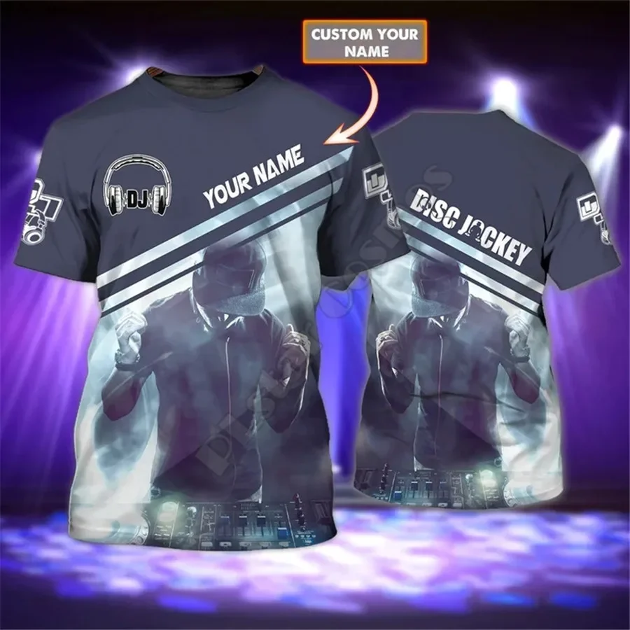 

Dj controller Rock Dj disco player DJ Tee Custom Name 3D Printed Summer T-Shirts Short-Sleeve Tee Men/Women Streetwear