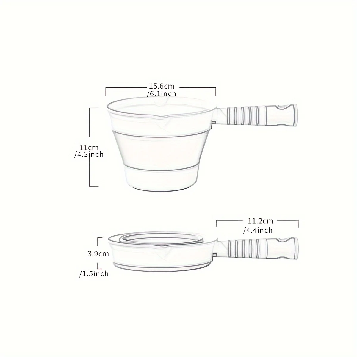 Collapsible Water Spoon PP Material Kitchen Household Unbreakable Large Thickened Plastic Long Handle Water Ladle and Bathing