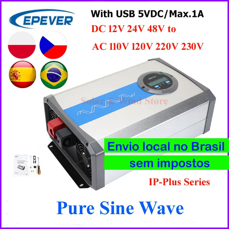 

Новый инвертор немодулированного синусоидального сигнала IP-Plus EPEVER, 1500 Вт, 2000 Вт, 3000 Вт, 5000 Вт, IP1500-12-Plus, IP2000-22-Plus, IP2000-42-Plus, IP3000-12-Plu