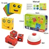 Kids Emotion Change Blocks Face Changing Expression Panel Parent Child Interactive Games Montessori Educational Toys Girls Boys 2