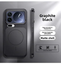 Enhanced Magnetic Protective Back Cover Case in Hard Matte Finish for Xiaomi 17Pro (Black)