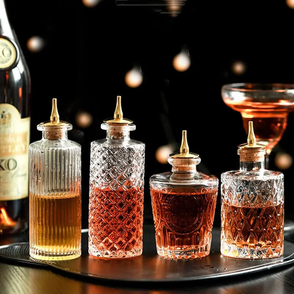 Exquisite Vintage Bottle of Bitters Luxury Glass Via Bitter Dispenser Bottle Multi-function Sealing Dash Bottle Whisky 2