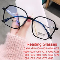 Farsightedness Glasses For Vision 2 2.25 3 Plus Fashion Anti Blue Light Square Eyewear Clear Lens Optical Reading Glasses Women 1