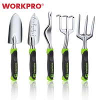 WORKPRO 5 PCS Garden Tool Set Cast Aluminum Outdoor Gardening Work Hand Tools Kit for Men and Women Including Trowel