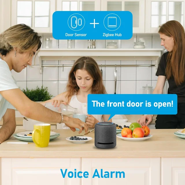Tuya ZigBee Smart Door Window Sensor Door Open Closed Detectors Smart Home Security Protection Alarm System for Alexa Google 3