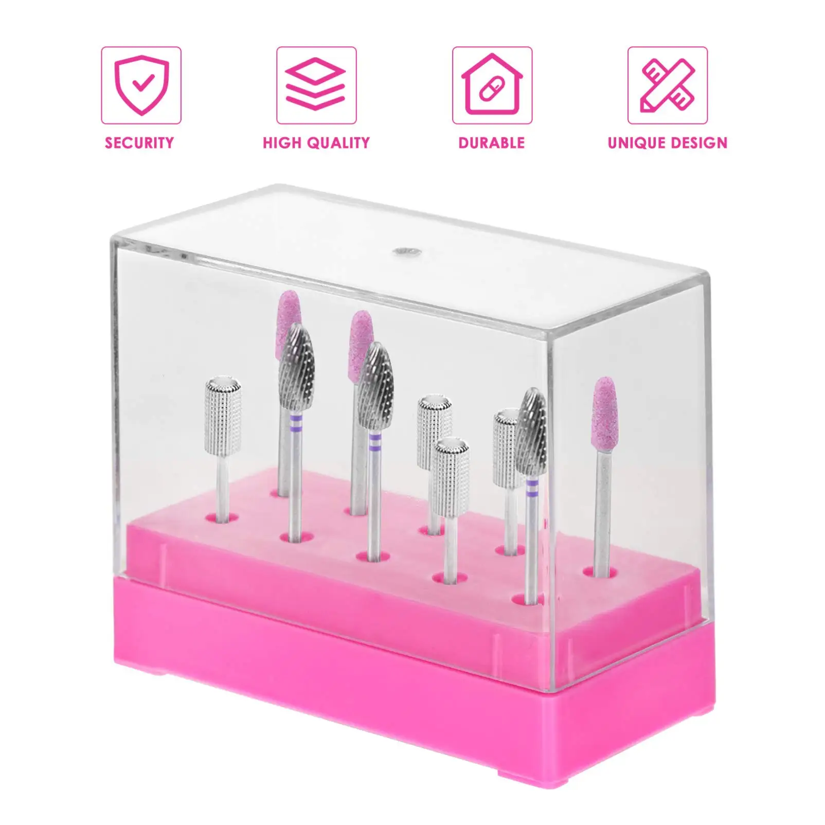 Nail Drill Bits Holder with 10 Holes Drill Bit Displayer Case Stand