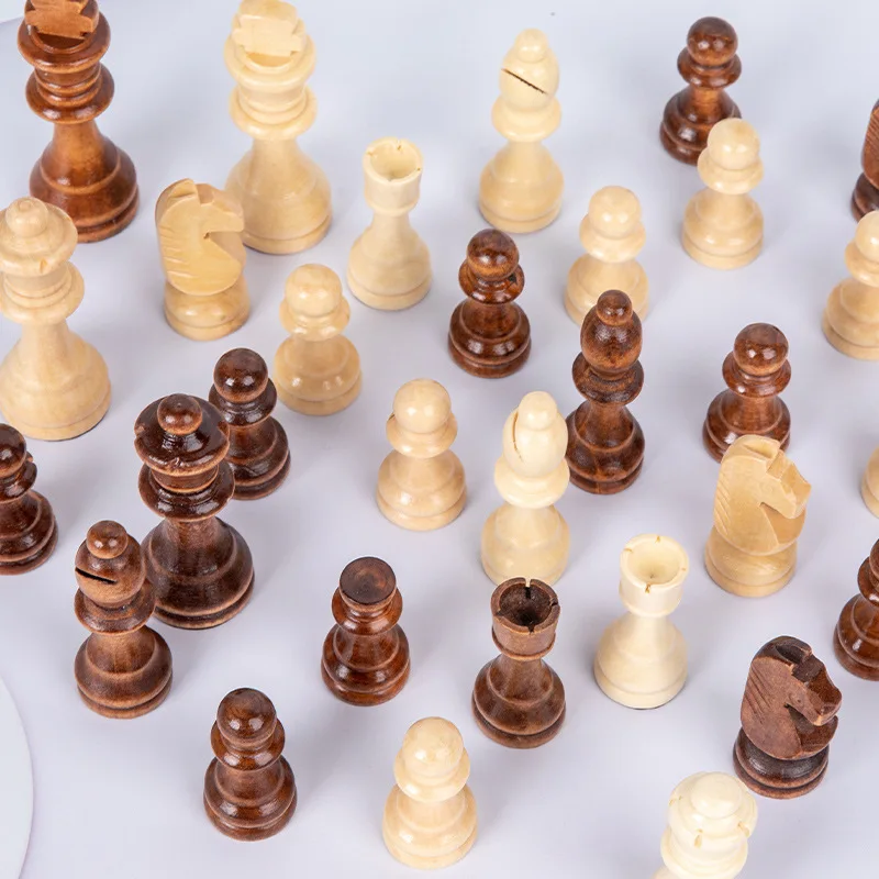 Chess Pieces 32 Pieses Wooden Chess Standard Tournamen Staunton Wood Chessmen 8.9cm King Height