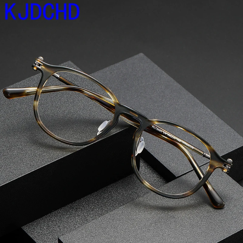 

2023 Acetate Titanium eye Glasses Frame Men Vintage Round Prescription Eyeglasses frames Women Optical Spectacles Korean Eyewear