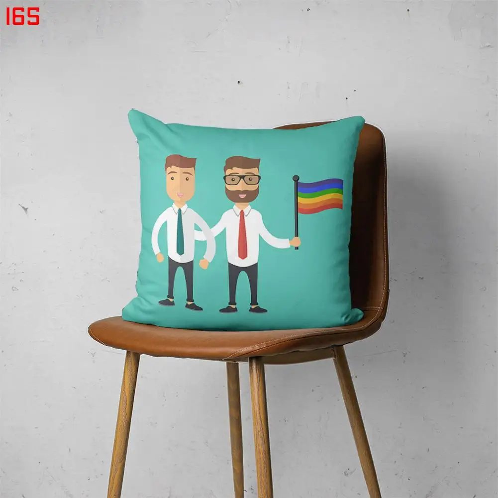 

PRIDE MONTH 00165 Customizable Bedroom Bed Sofa Hotel Car Lumbar Pillow Fashion Decorative Cover