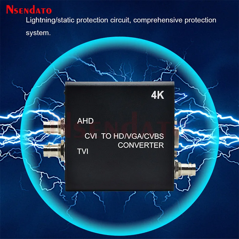 4K 8MP 3MP 5MP AHD CVI TVI to HDMI-Compatibe/CVBS/VGA Converter Full HD Camera Video Converter Adapter With loop output For CCTV
