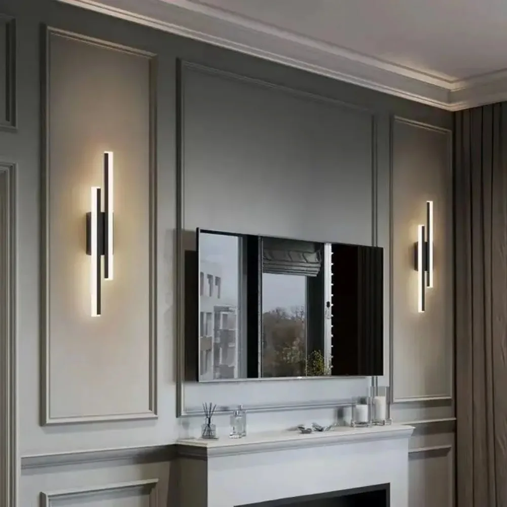 Modern LEDWall Lamp Wall Sconces Copper Line Pipe Acrylic Lampshade Indoor Lighting for Living Room Corridor Light Fixture 4