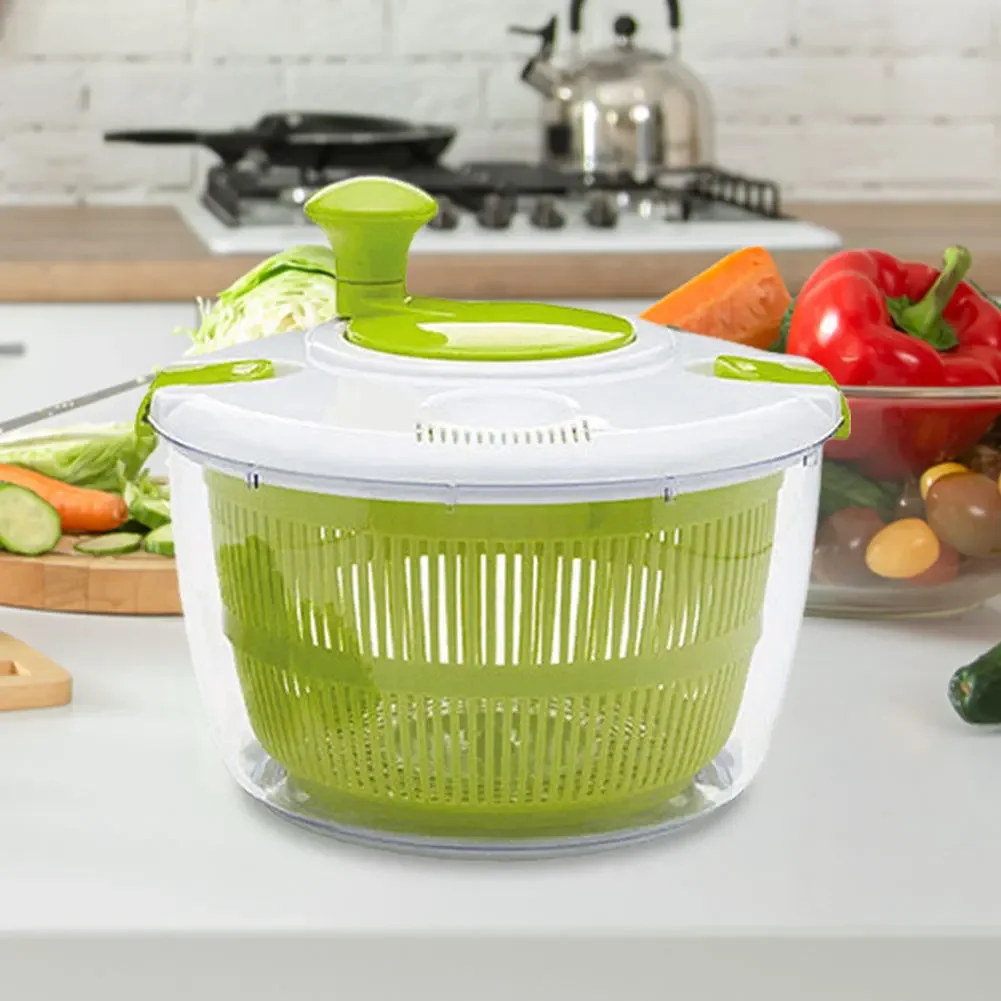 Salad Spinner Salad Dryer Vegetable Washing Dryer Fruit Washer Drying Greens Drainer Strainer Manual Lettuce Spinner