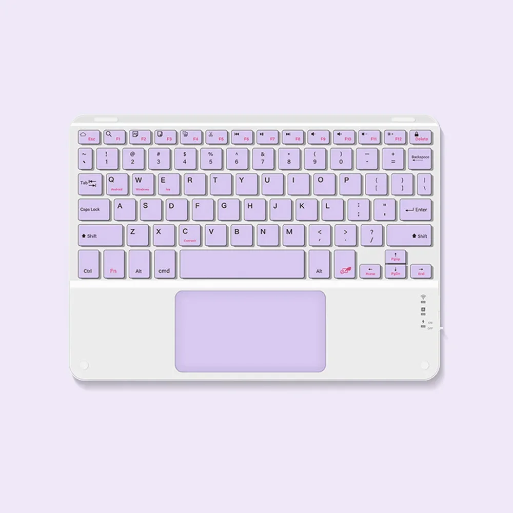 Wireless Silent Keyboard with Touchpad for Universal Bluetooth Devices